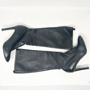 Elie Tahari Black Calf High Leather Stiletto Boots 38 US 8